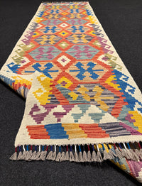 Handvävd Ull kelimmatta - 289 x 85 cm