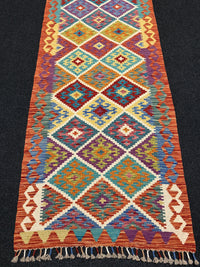 Handvävd Ull kelimmatta - 386 x 84 cm