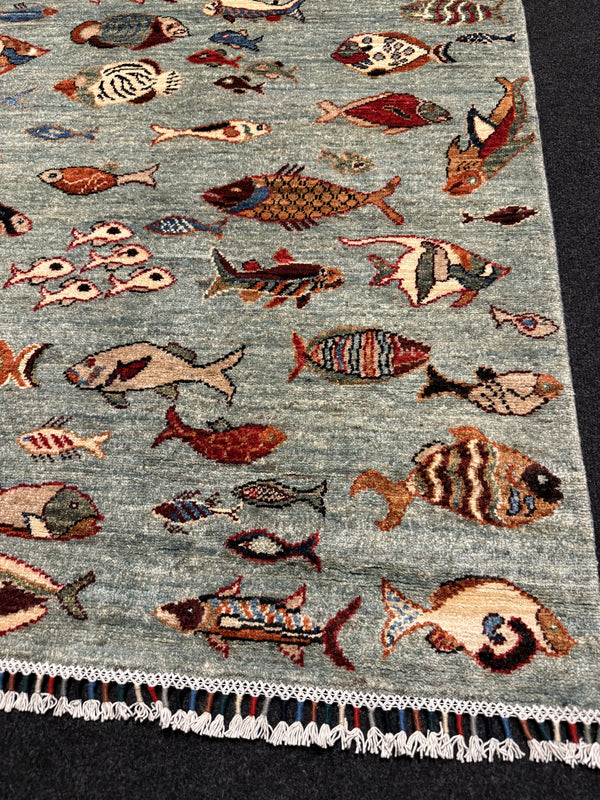 Fine Ziegler Figural Handknuten Matta  — 151 × 97 cm