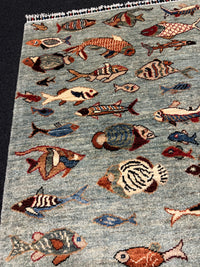 Fine Ziegler Figural Handknuten Matta  — 151 × 97 cm