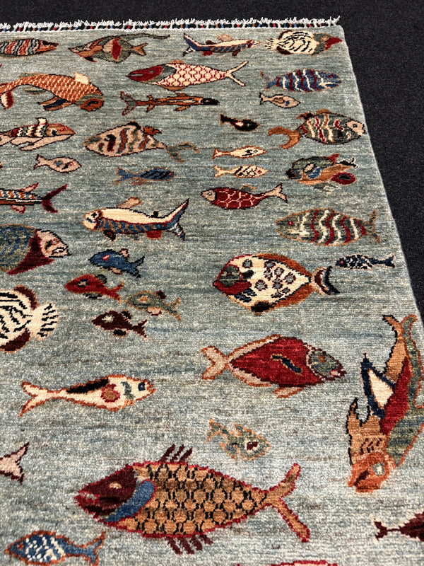 Fine Ziegler Figural Handknuten Matta  — 151 × 97 cm