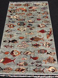 Fine Ziegler Figural Handknuten Matta  — 151 × 97 cm