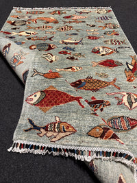 Fine Ziegler Figural Handknuten Matta  — 151 × 97 cm