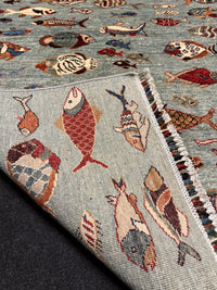 Fine Ziegler Figural Handknuten Matta  — 151 × 97 cm