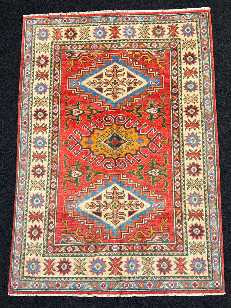 Handknuten Kazak‑matta — 150 × 104 cm