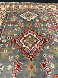 Handknuten Kazak‑matta — 145 × 102 cm