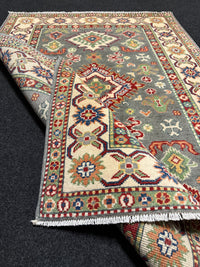 Handknuten Kazak‑matta — 145 × 102 cm