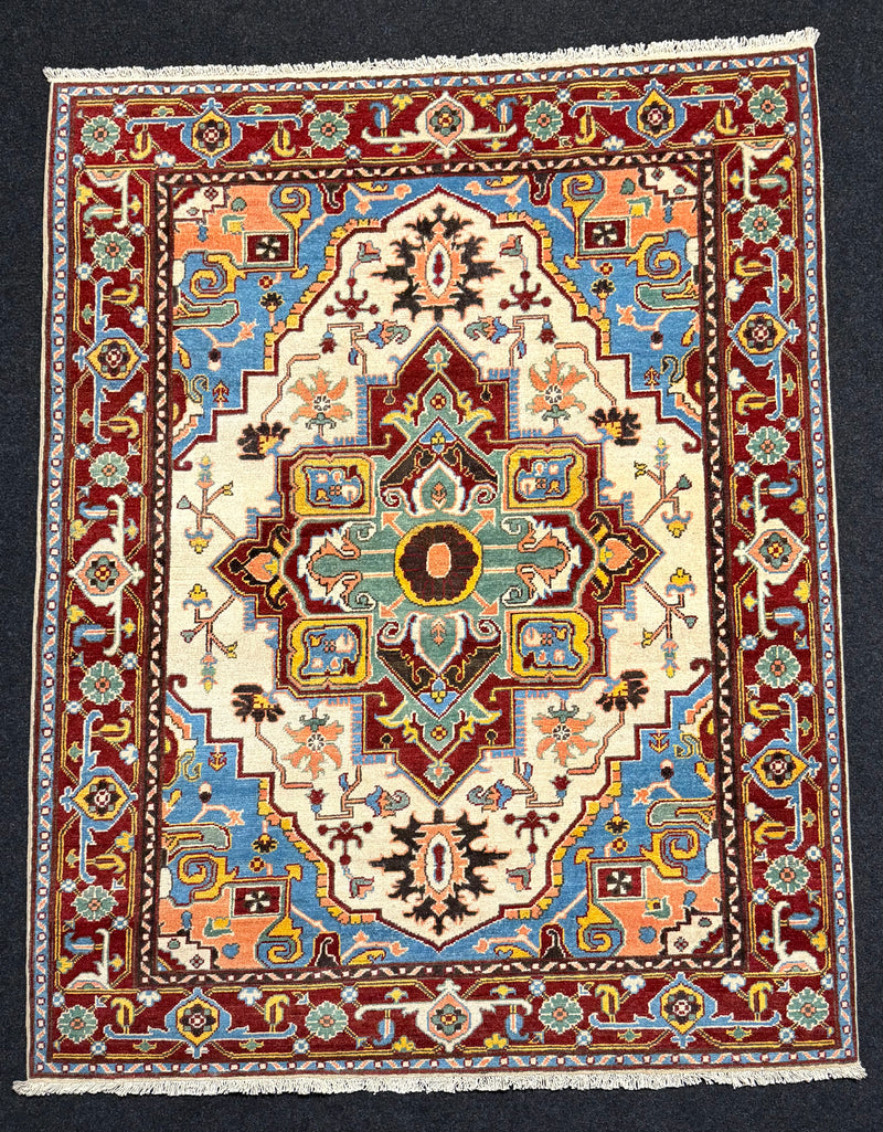 Handknuten Kazak‑matta — 197 × 152 cm