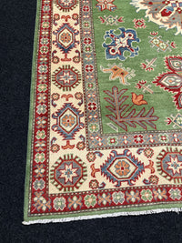 Handknuten Kazak‑matta — 201 × 149 cm