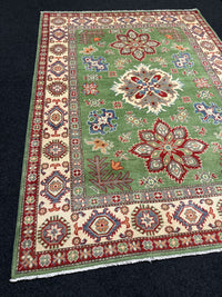 Handknuten Kazak‑matta — 201 × 149 cm