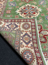 Handknuten Kazak‑matta — 201 × 149 cm