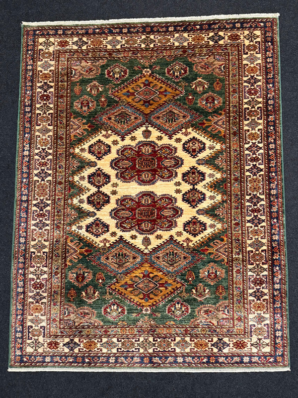 Handknuten fine Kazak‑matta — 200 ×151 cm