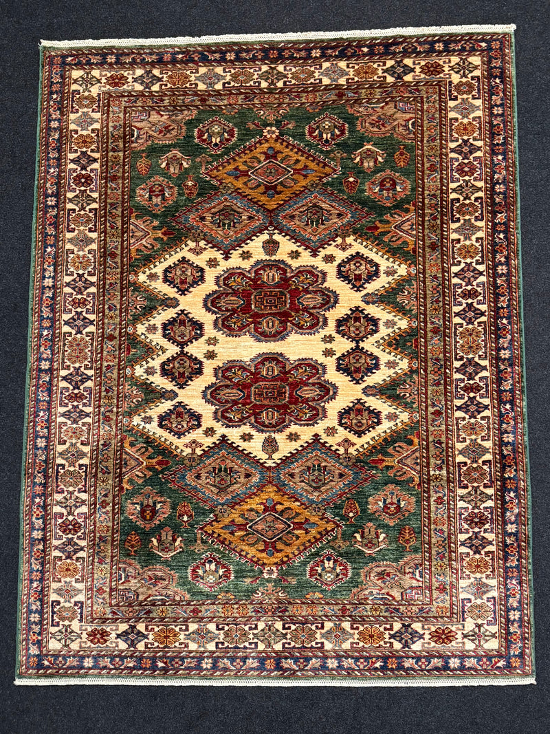 Handknuten fine Kazak‑matta — 200 ×151 cm