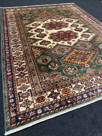 Handknuten fine Kazak‑matta — 200 ×151 cm