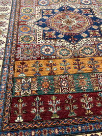 Handknuten fine Kazak‑matta — 204 ×152 cm