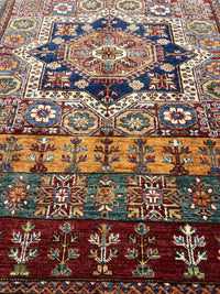 Handknuten fine Kazak‑matta — 204 ×152 cm