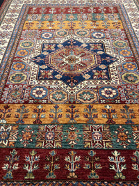 Handknuten fine Kazak‑matta — 204 ×152 cm