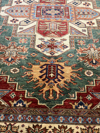 Handknuten fine Kazak‑matta — 195 ×150 cm