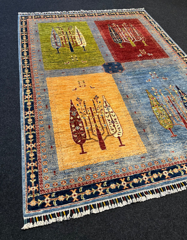 Fine Ziegler Gabbeh”‑matta med designen “Tree of Life  — 200 × 152 cm