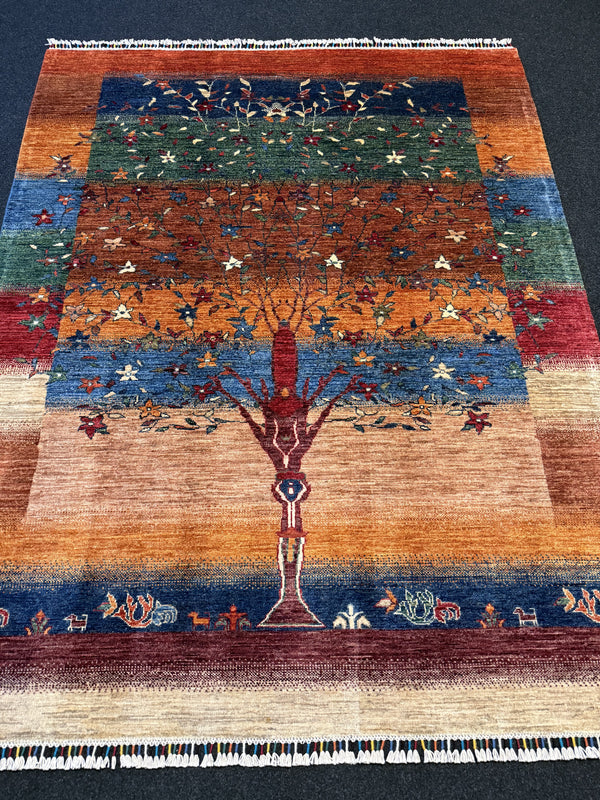 Fine Ziegler Gabbeh”‑matta med designen “Tree of Life  — 197 × 155 cm