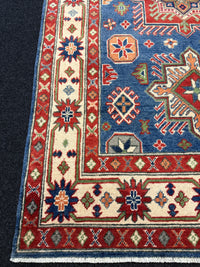 Handknuten Kazak‑matta — 188 × 119 cm