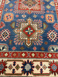 Handknuten Kazak‑matta — 188 × 119 cm