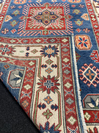 Handknuten Kazak‑matta — 188 × 119 cm