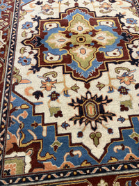 Handknuten Kazak‑matta — 198 × 153 cm