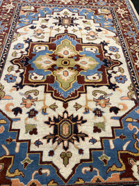 Handknuten Kazak‑matta — 198 × 153 cm