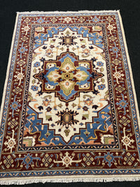 Handknuten Kazak‑matta — 198 × 153 cm