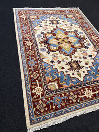 Handknuten Kazak‑matta — 198 × 153 cm