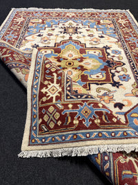 Handknuten Kazak‑matta — 198 × 153 cm