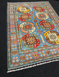 Handknuten Kazak‑matta — 170 × 131 cm