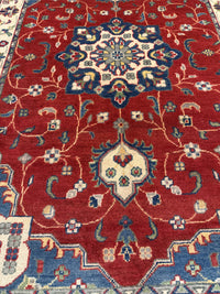 Handknuten Kazak‑matta — 190 × 123 cm