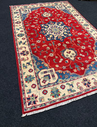 Handknuten Kazak‑matta — 190 × 123 cm