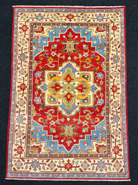 Handknuten Kazak‑matta — 180 × 120 cm