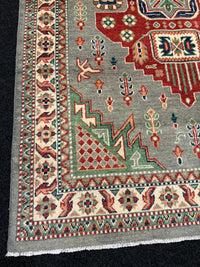 Handknuten Kazak‑matta — 183 × 119 cm