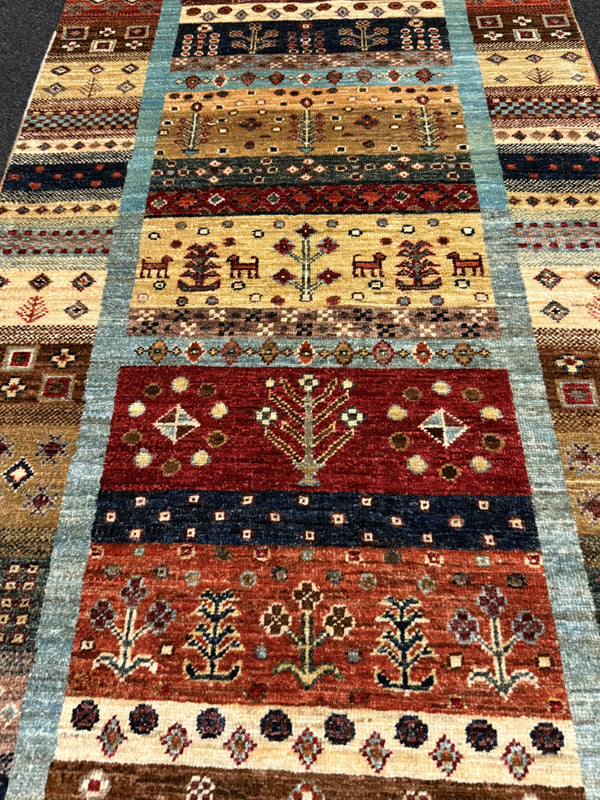 Fine Ziegler Shabargan Handknuten Matta  — 305 × 81 cm