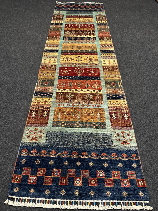 Fine Ziegler Shabargan Handknuten Matta  — 305 × 81 cm