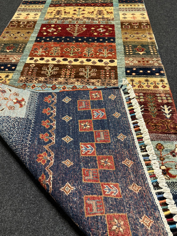 Fine Ziegler Shabargan Handknuten Matta  — 305 × 81 cm