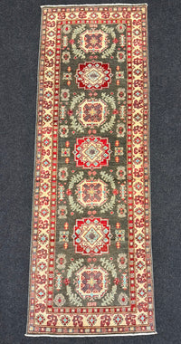 Handknuten Kazak‑matta — 241 × 81 cm