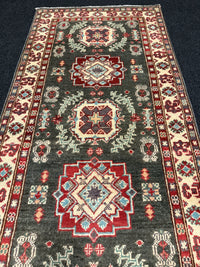 Handknuten Kazak‑matta — 241 × 81 cm