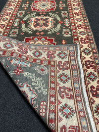 Handknuten Kazak‑matta — 241 × 81 cm