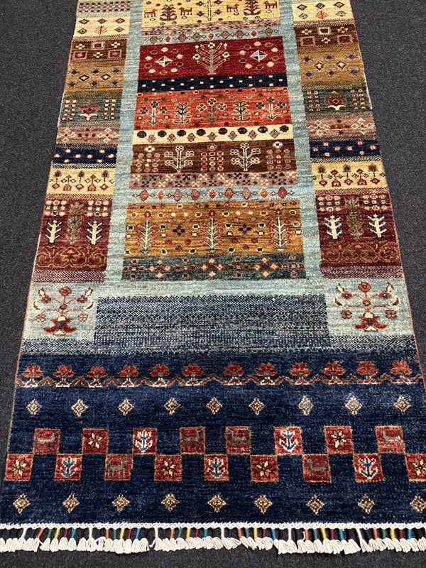 Fine Ziegler Shabargan Handknuten Matta  — 303 × 83 cm