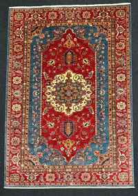 Handknuten fine Kazak‑matta — 264 ×183 cm