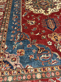 Handknuten fine Kazak‑matta — 264 ×183 cm