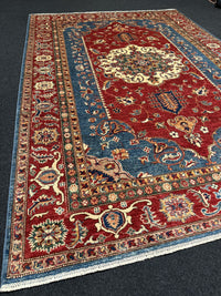 Handknuten fine Kazak‑matta — 264 ×183 cm