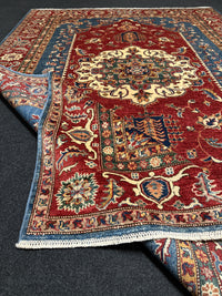 Handknuten fine Kazak‑matta — 264 ×183 cm