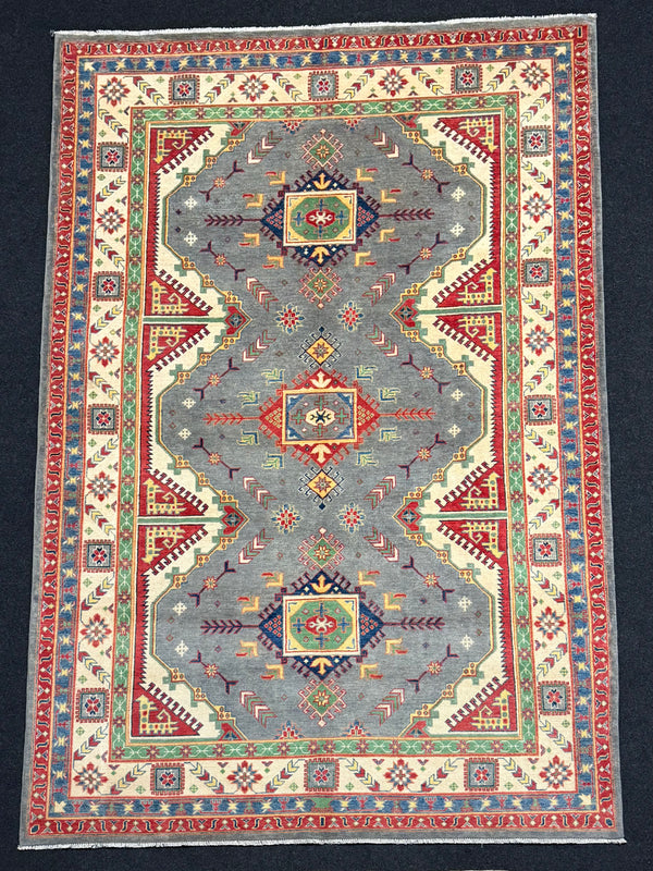 Handknuten Kazak‑matta — 291 × 200 cm