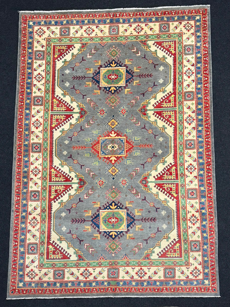 Handknuten Kazak‑matta — 291 × 200 cm